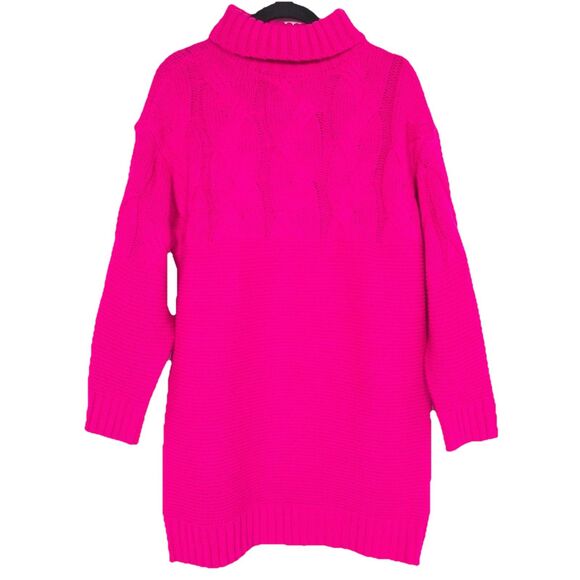 Anthropologie Callahan Size XS Cable Knit Sweater Dress Hot Pink Mini Colorful - Picture 4 of 11